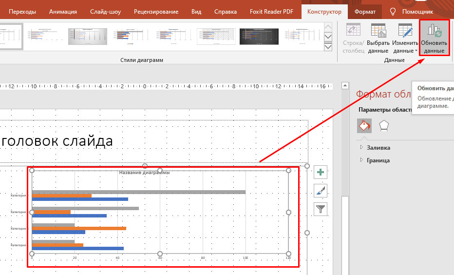 Как обрезать диаграмму в powerpoint