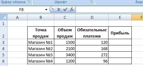 Как правильно размазать стоимость формула эксель